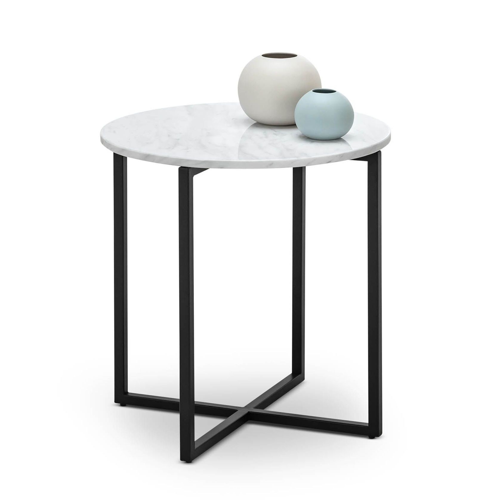 Ellie Marble Round Side Table | White & Black gallery detail image