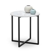 Ellie Marble Round Side Table | White & Black gallery detail image