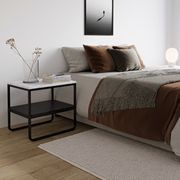 Estoria White Marble Square Shelf Side Table | Black gallery detail image