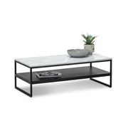 Ebonie White Marble Rectangular Coffee Table | Black gallery detail image
