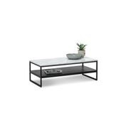 Ebonie White Marble Rectangular Coffee Table | Black gallery detail image