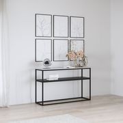 Ebonie 120cm White Marble Console Table | Black gallery detail image