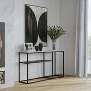 Ebonie 130cm White Marble Console Table | Black gallery detail image