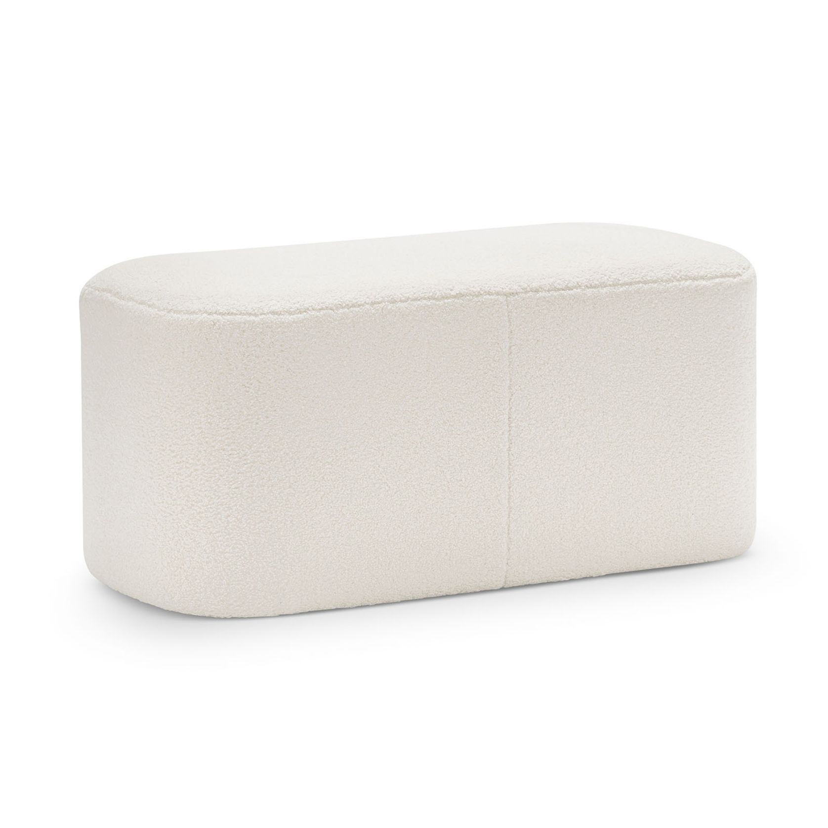 Podd Rectangle Ottoman Bench Stool | Cream Bouclé gallery detail image