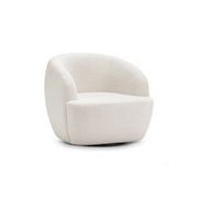 Cuddle Swivel Armchair | Cream Bouclé gallery detail image