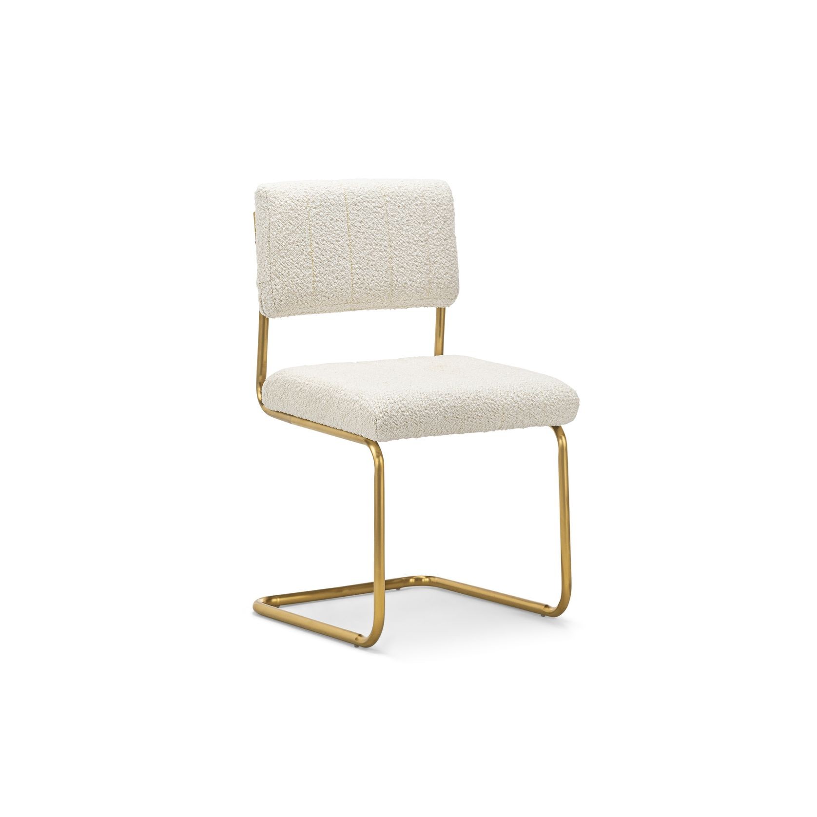 Myah Cantilever Dining Chair | Cream Bouclé & Gold gallery detail image