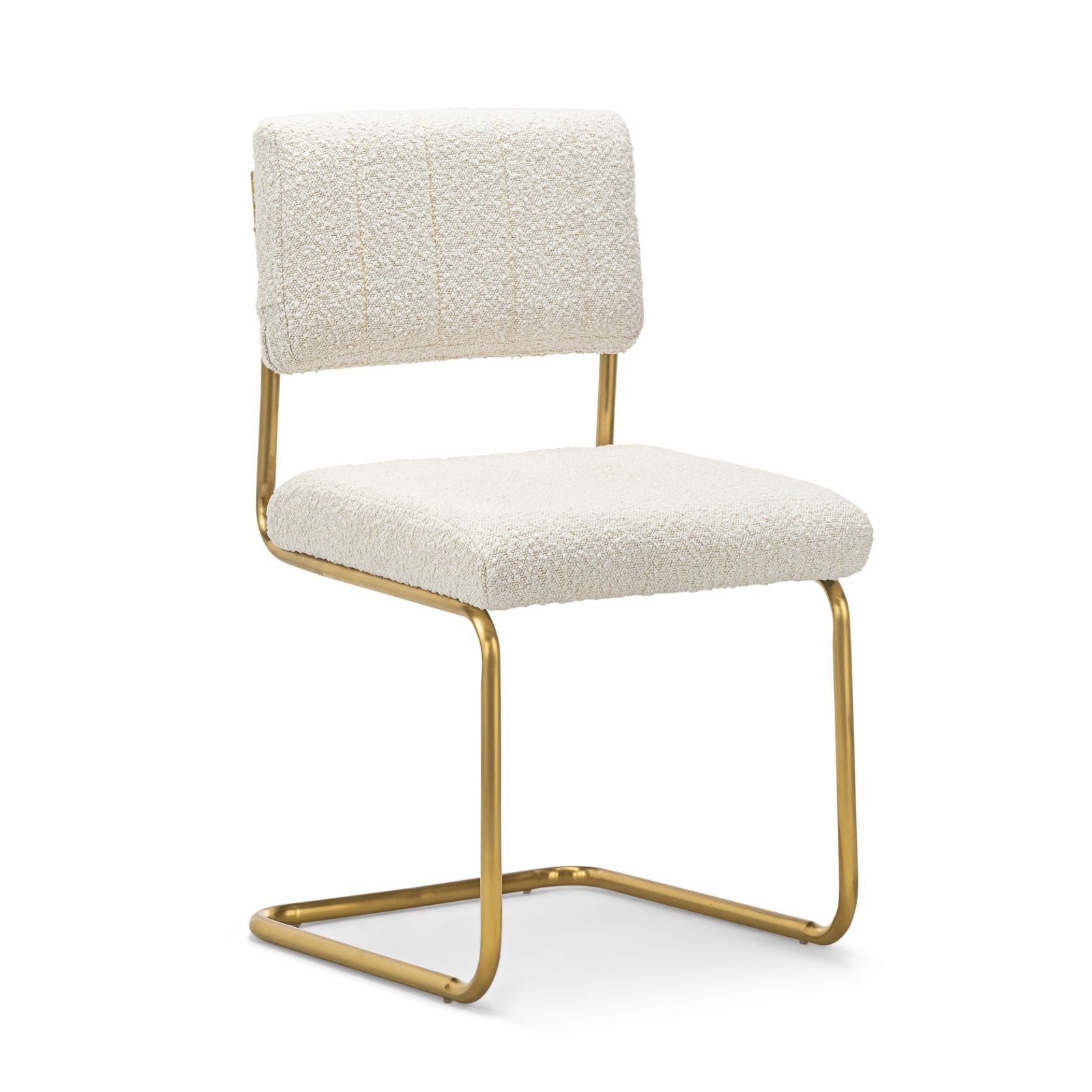 Myah Cantilever Dining Chair | Cream Bouclé & Gold gallery detail image