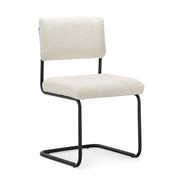 Myah Cantilever Dining Chair | Cream Bouclé & Black gallery detail image