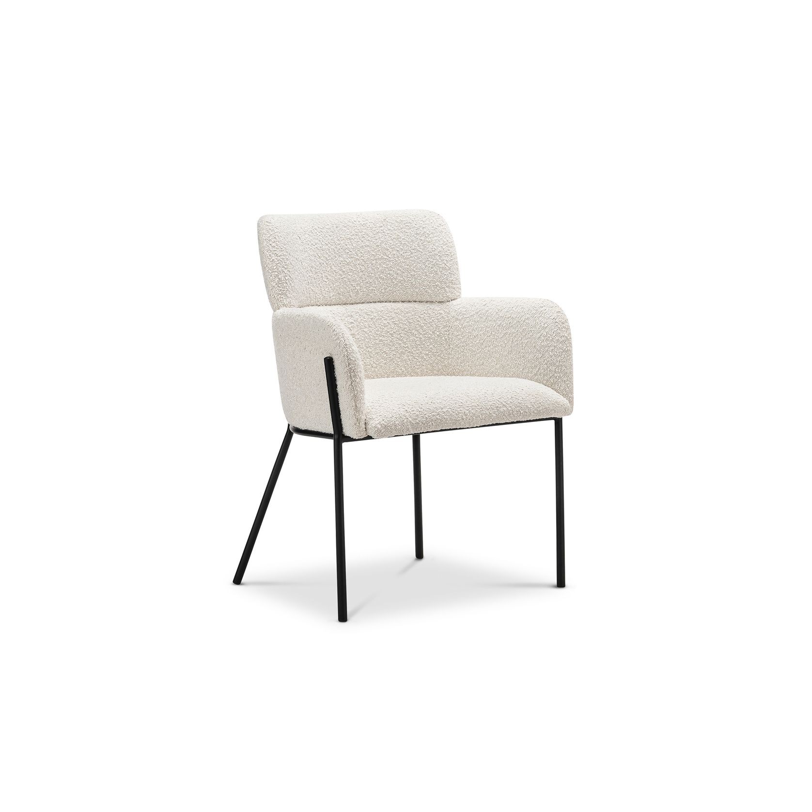 Kalia Bouclé Dining Chair | Cream & Black gallery detail image
