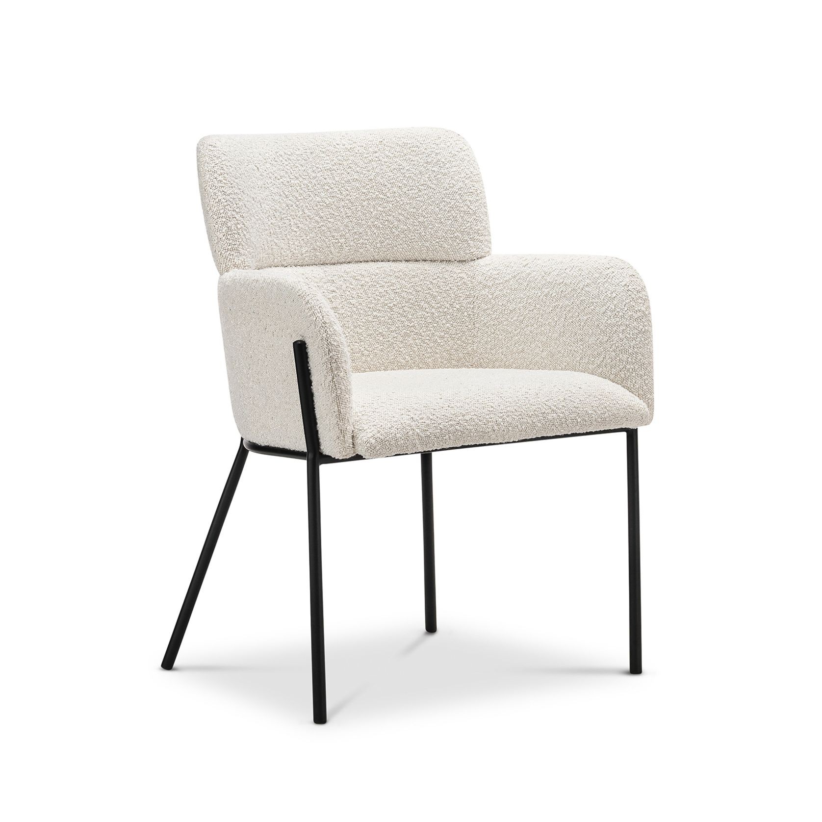 Kalia Bouclé Dining Chair | Cream & Black gallery detail image
