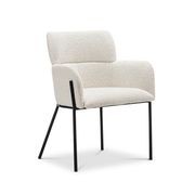 Kalia Bouclé Dining Chair | Cream & Black gallery detail image