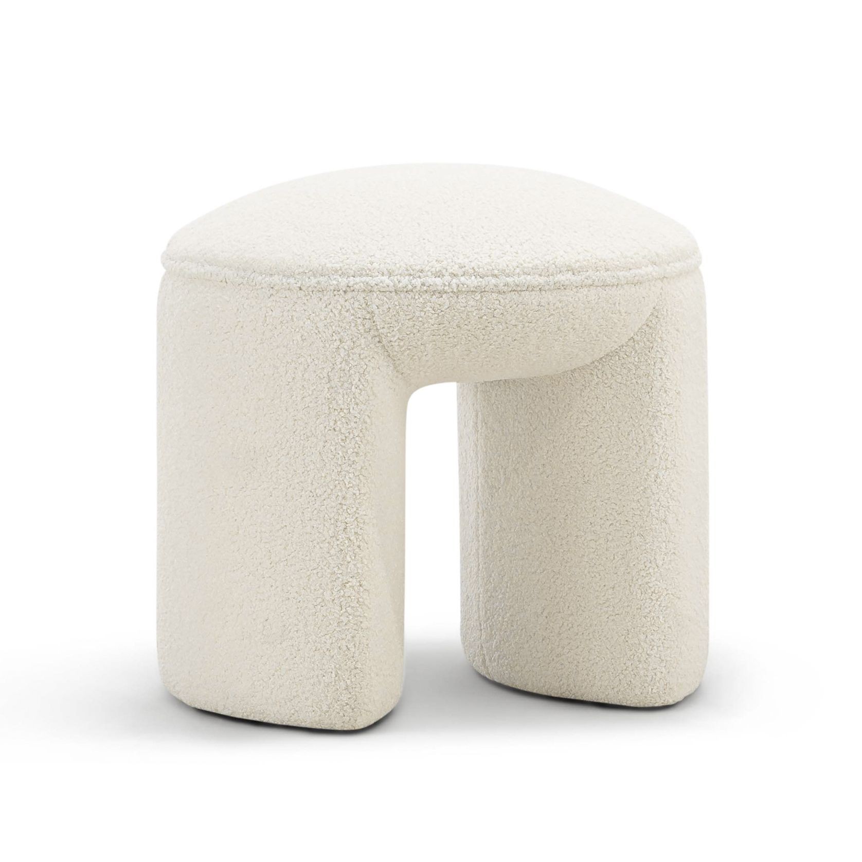 Remi Round Ottoman Stool | Teddy Cream gallery detail image