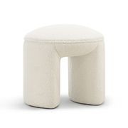 Remi Round Ottoman Stool | Teddy Cream gallery detail image
