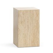 Cubie Plinth Small | Cream Travertine gallery detail image
