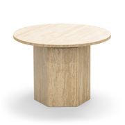 Hexica 60cm Round Coffee Table | Cream Travertine gallery detail image