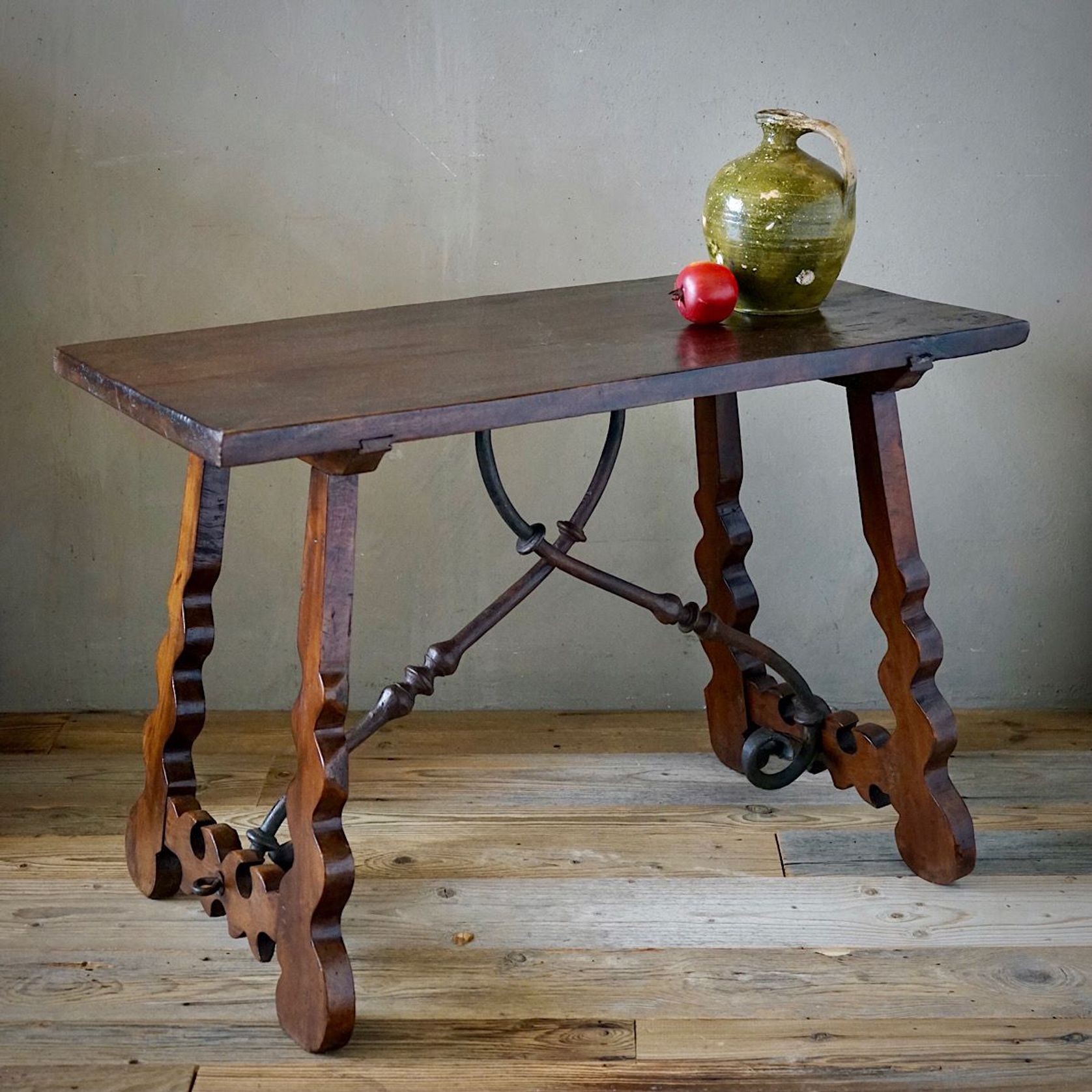 Italian Walnut Trestle Table gallery detail image