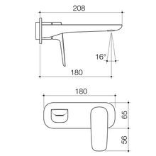 Contura II Wall Basin/Bath Mixer 180mm - Trim Kit | Matte Black gallery detail image