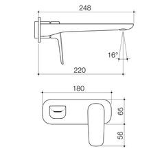 Contura II Wall Basin/Bath Mixer 220mm - Trim Kit  | Brushed Bronze gallery detail image