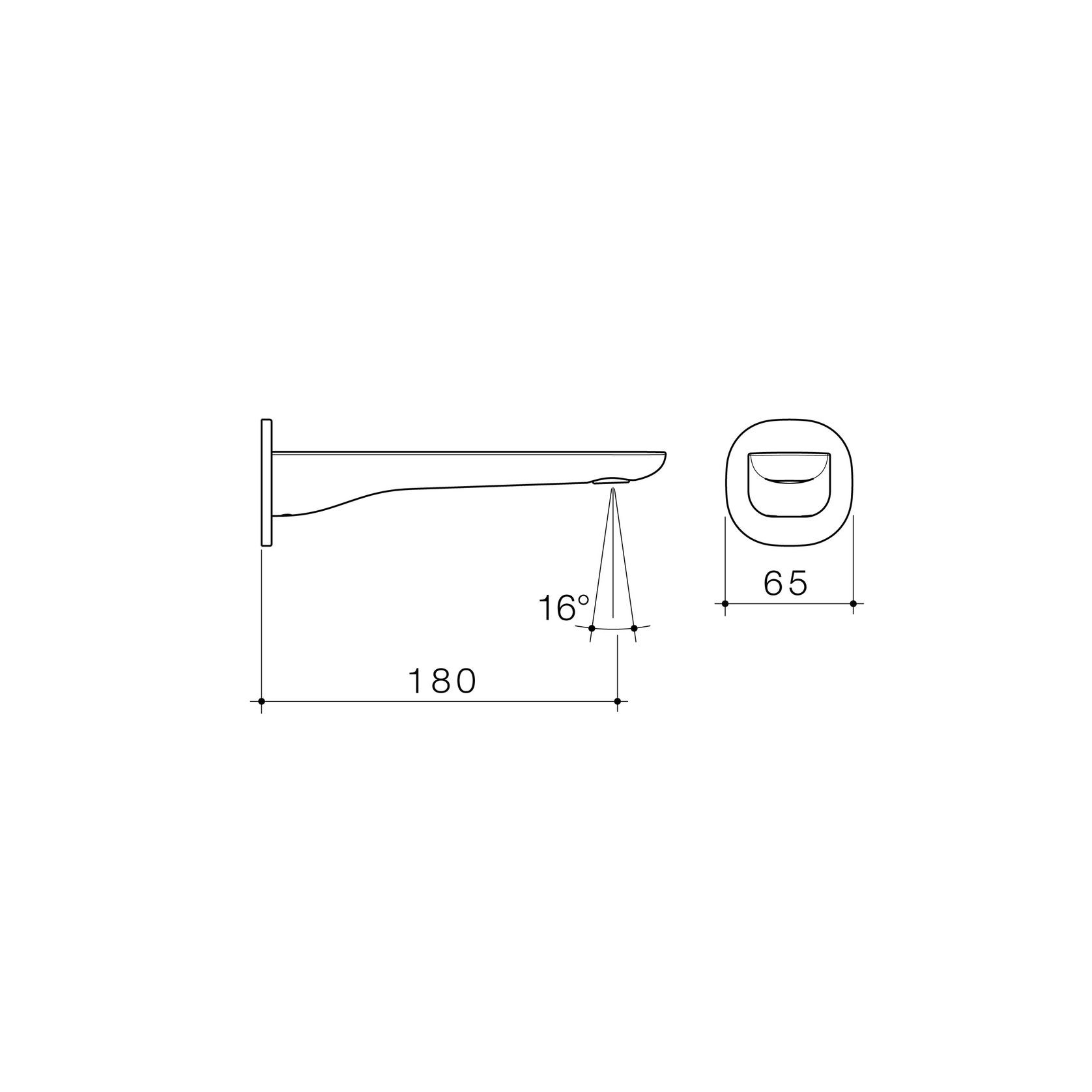 Contura II Basin/Bath Outlet 180mm  | Brushed Bronze gallery detail image