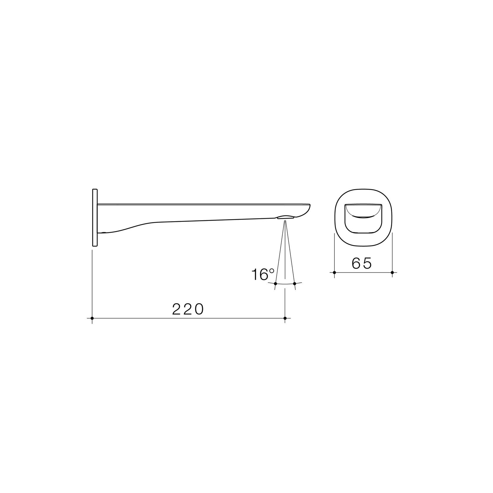Contura II Basin/Bath Outlet 220mm  | Chrome gallery detail image