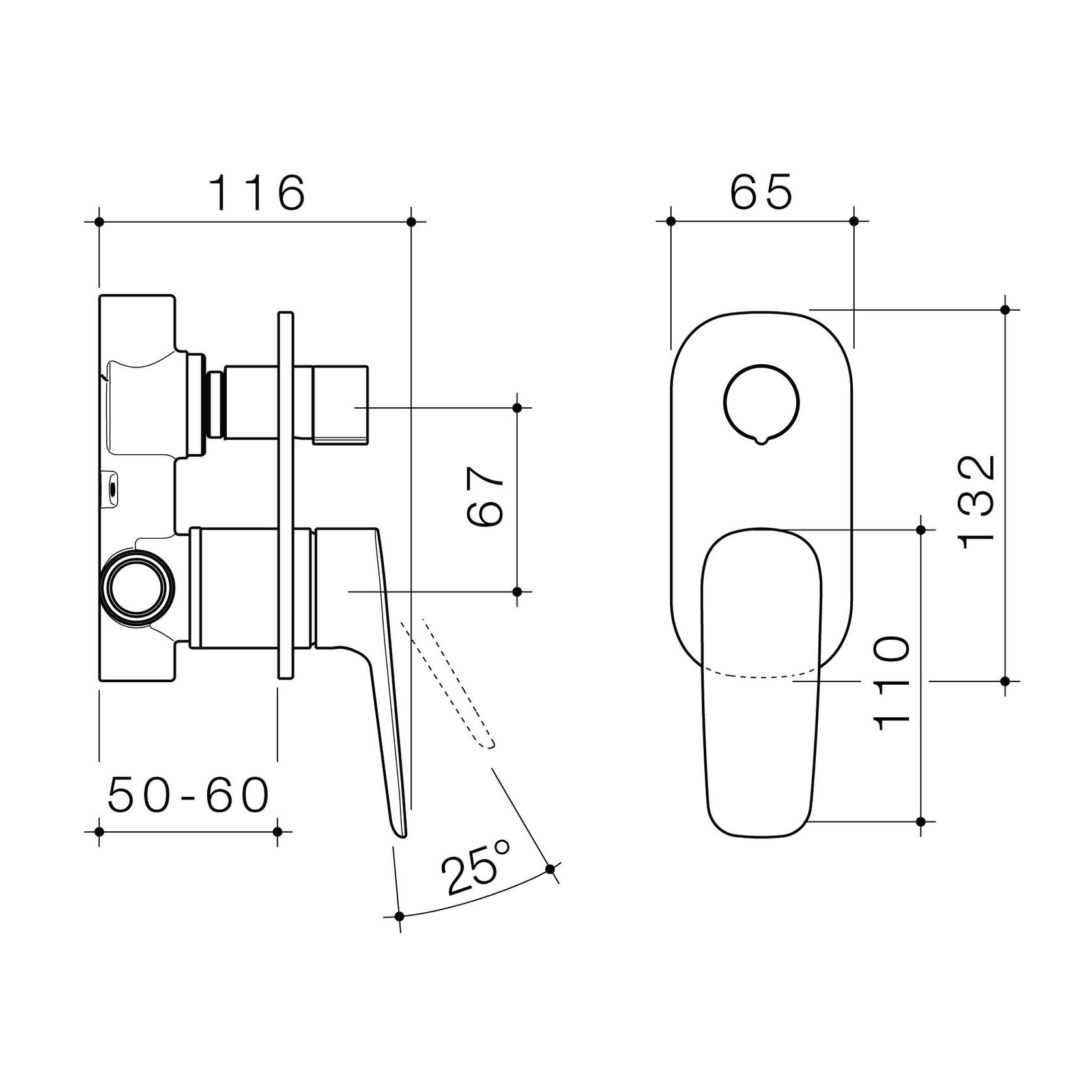 Contura II Bath/Shower Mixer with Diverter  | Chrome gallery detail image