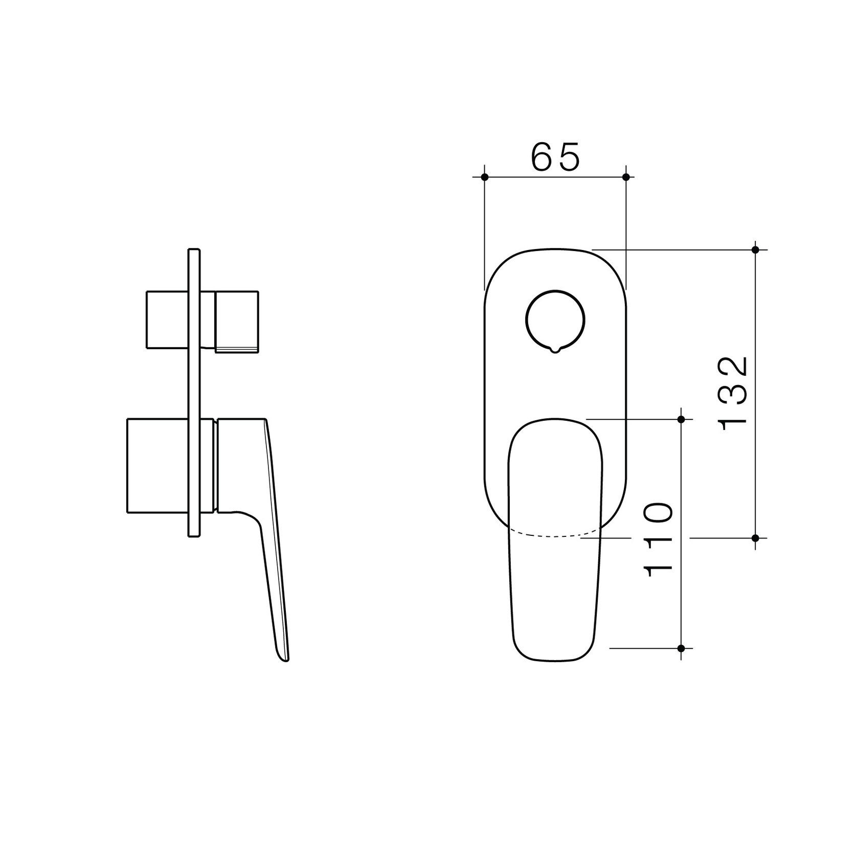 Contura II Bath/Shower Mixer with Diverter - Trim Kit  | Chrome gallery detail image
