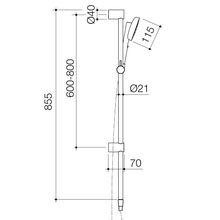 Contura II Rail Shower  | Brushed Brass gallery detail image