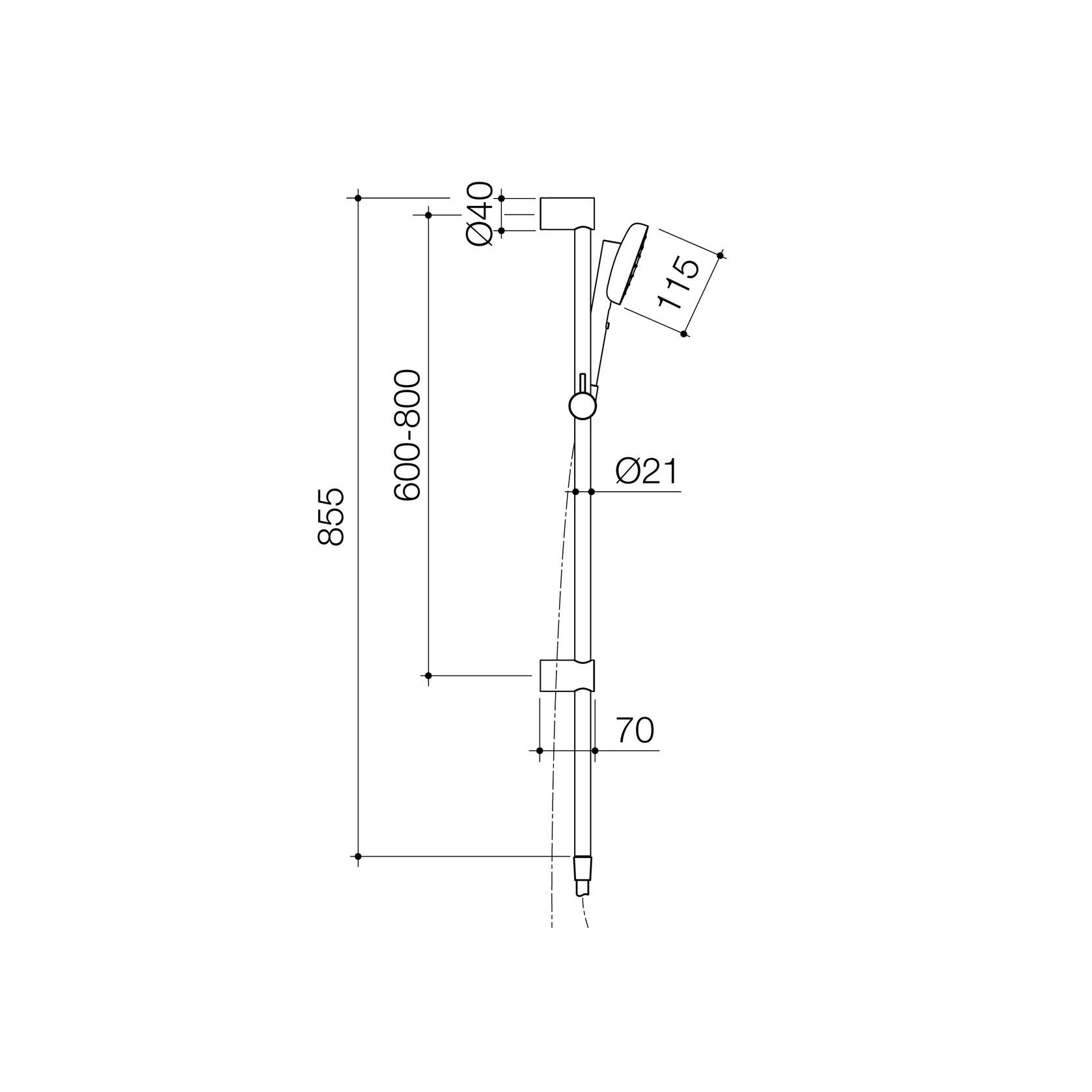 Contura II Rail Shower  | Brushed Brass gallery detail image