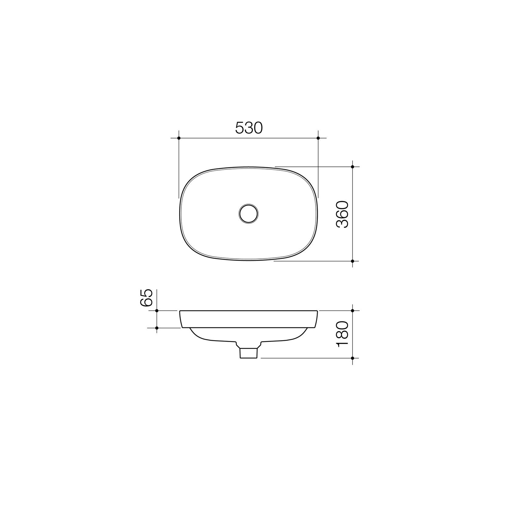 Contura II 530mm Inset Basin | Matte White gallery detail image