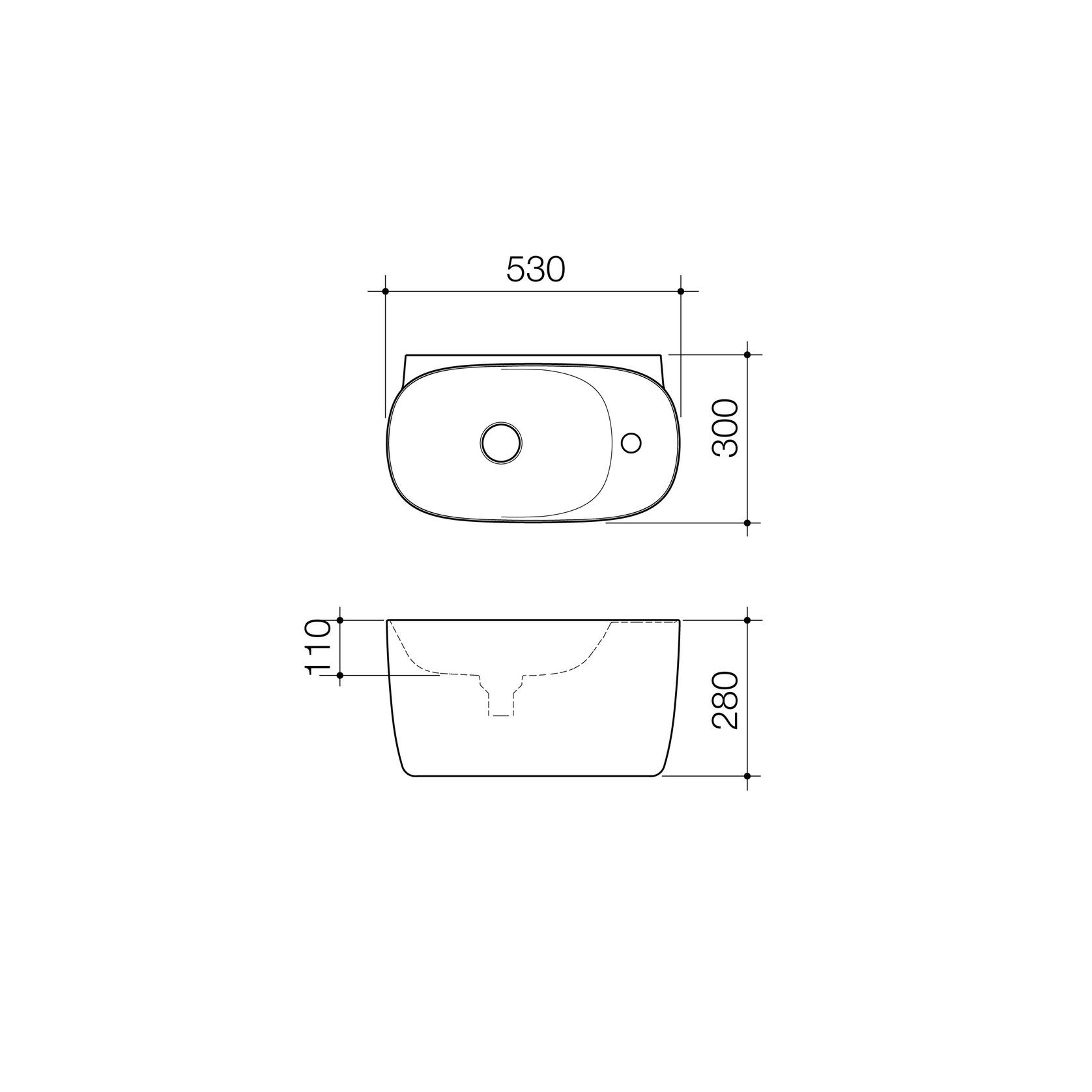 Contura II Hand Wall Basin (1 Tap Hole)  | Matte White gallery detail image