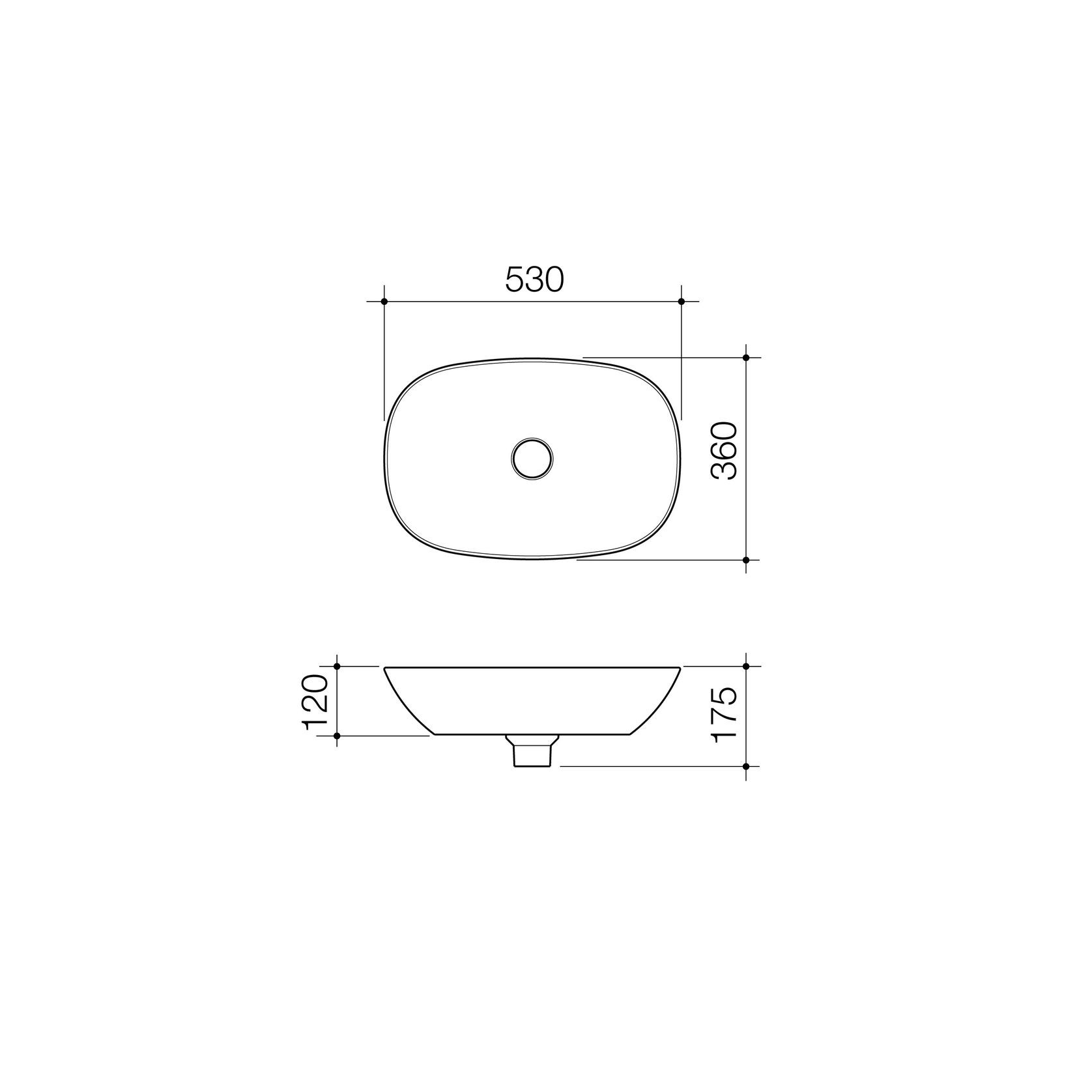 Contura II 530mm Above Counter Basin  | White gallery detail image