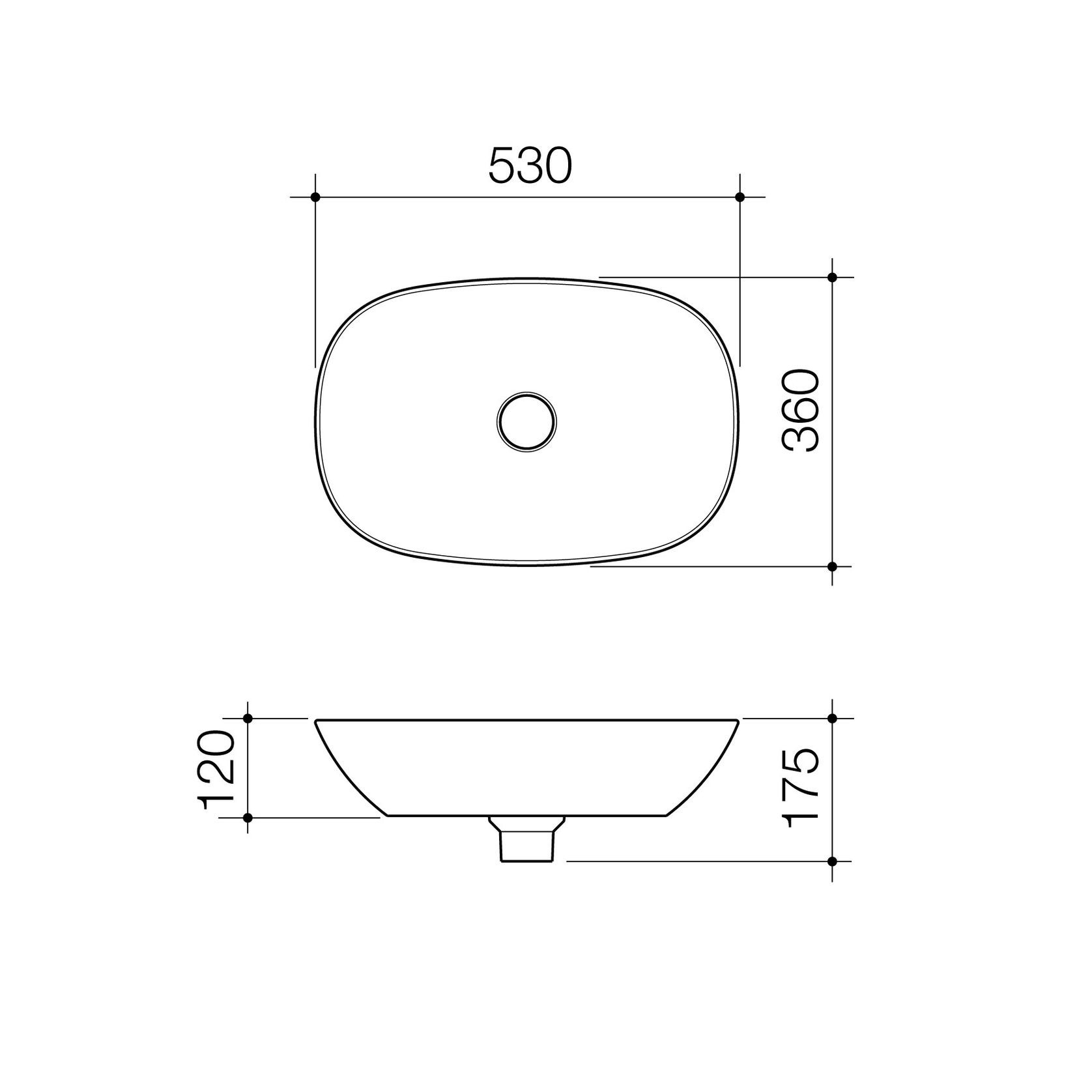 Contura II 530mm Above Counter Basin  | White gallery detail image