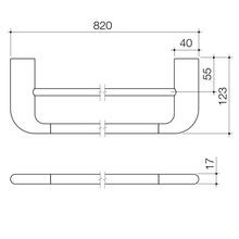 Contura II 820mm Double Towel Rail  | Chrome gallery detail image