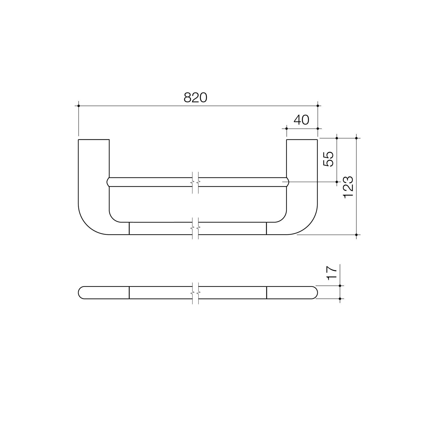 Contura II 820mm Double Towel Rail  | Brushed Nickel gallery detail image