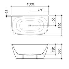 Contura II 1500mm Back to Wall Freestanding Bath  | Matte Clay gallery detail image