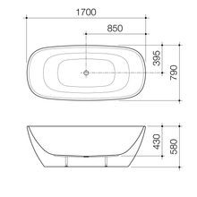 Contura II 1700mm Freestanding Bath  | Matte Clay gallery detail image