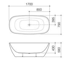 Contura II 1700mm Freestanding Bath  | Matte White gallery detail image