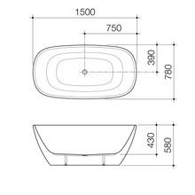 Contura II 1500mm Freestanding Bath  | Matte Clay gallery detail image