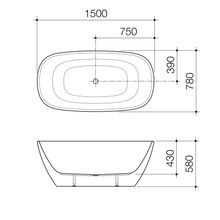 Contura II 1500mm Freestanding Bath  | Matte White gallery detail image