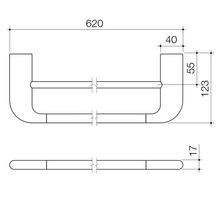 Contura II 620mm Double Towel Rail  | Brushed Nickel gallery detail image