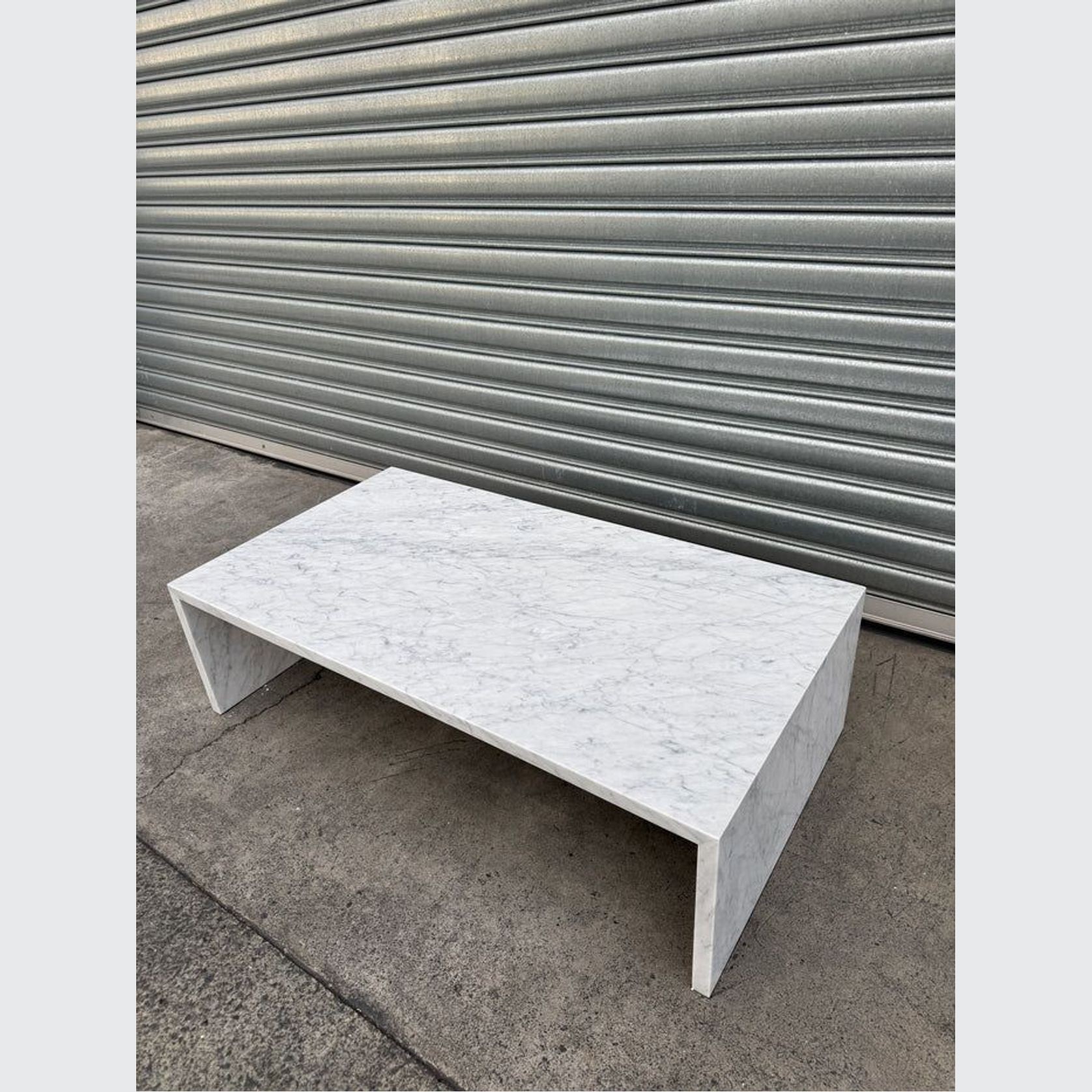Waterfall Coffee Table - Carrara Marble | Natural Stone Co. gallery detail image