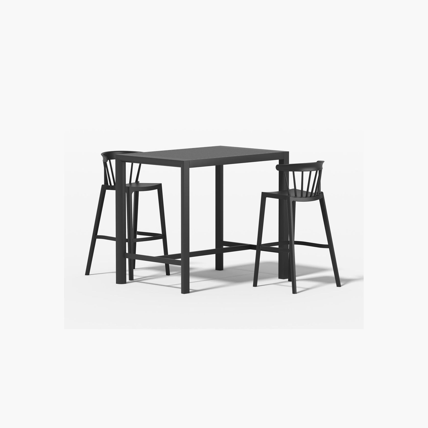 Stratus Table With Aria Chairs 3-Piece Outdoor Bar Set gallery detail image