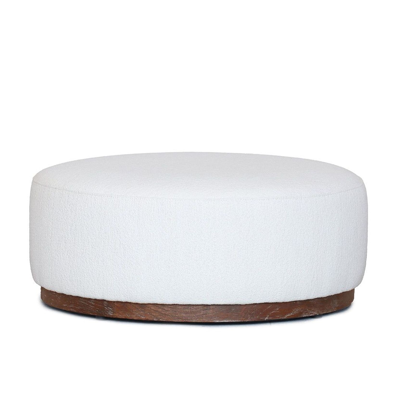 Round Boucle Ottoman/Coffee Table gallery detail image