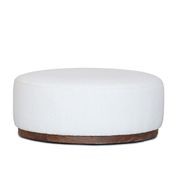 Round Boucle Ottoman/Coffee Table gallery detail image