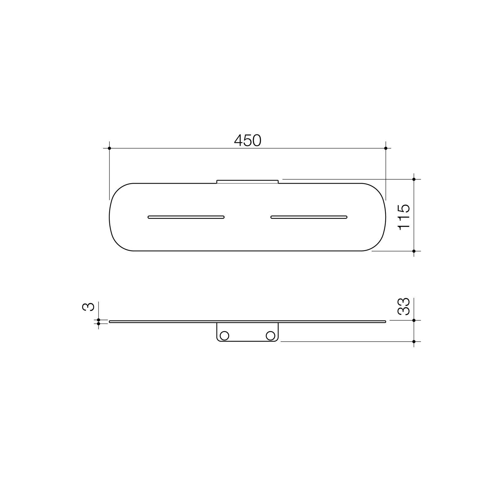 Contura II Bathroom Shelf  | Matte Black gallery detail image