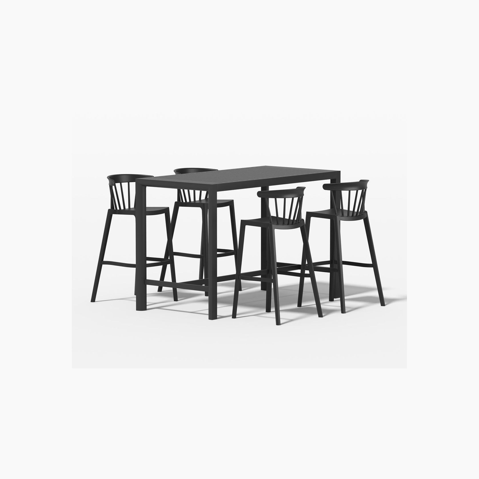 Stratus Table With Aria Chairs 5-Piece Outdoor Bar Set gallery detail image