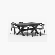 Tuba Extension Table With Alice Chairs 5-Piece Outdoor Dining Set gallery detail image