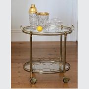 French Oval Brass Drinks Trolley C.1950 gallery detail image