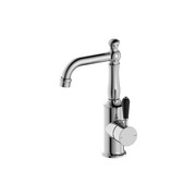 York Basin Mixer With Black Porcelain Lever Chrome gallery detail image