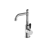 York Basin Mixer With Black Porcelain Lever Chrome gallery detail image
